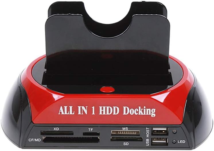 Karlak Multifunctional Hard Disk Base 2.5/3.5 inch IDE/SATA Mobile Hard Disk Base Dual-bay HDD Docking Station US Plug - Image 4